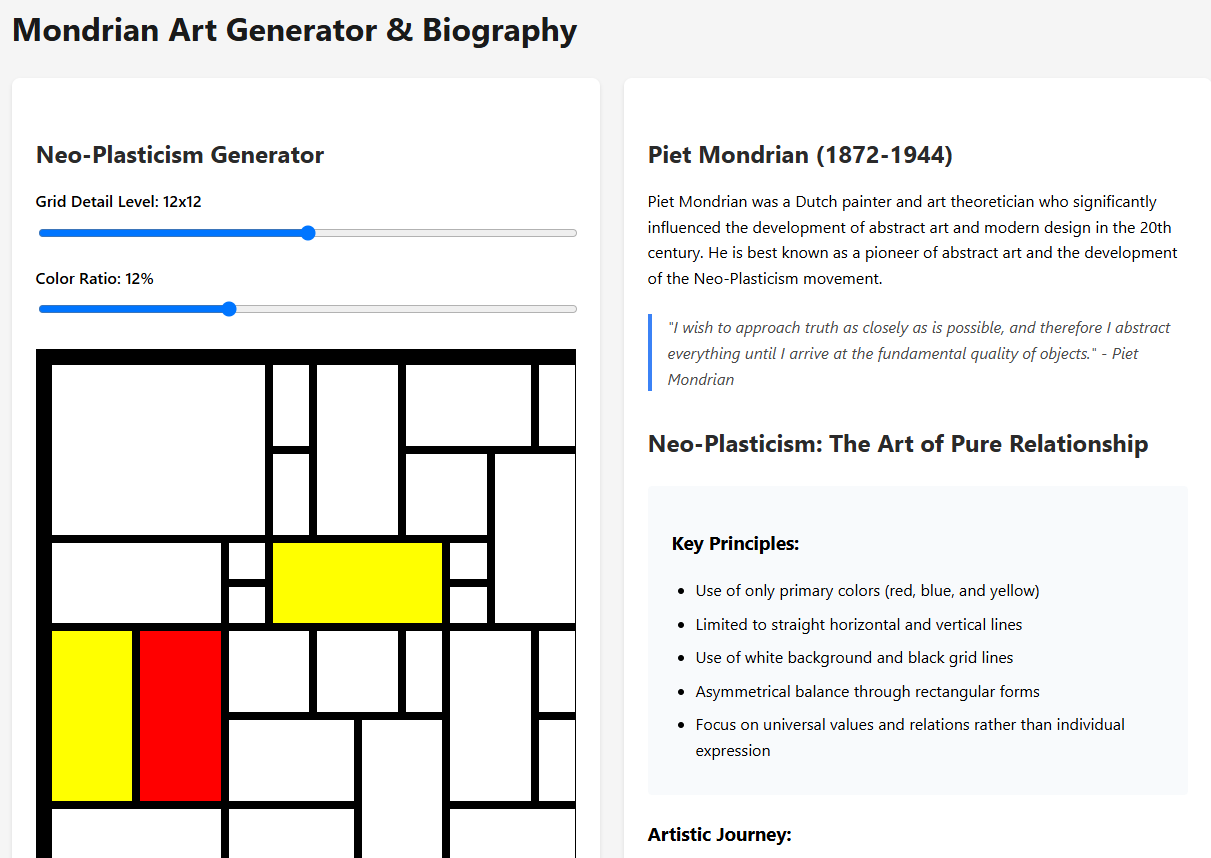 Mondrian-style composition example